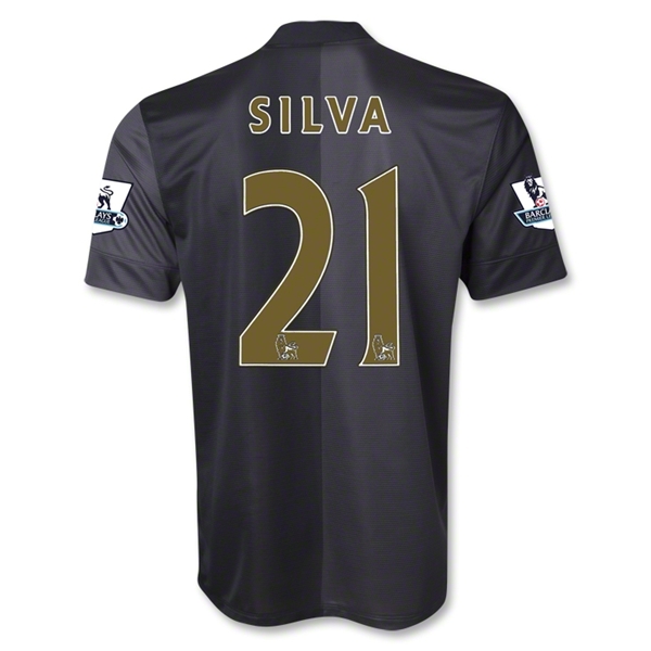 13-14 Manchester City #21 SILVA Away Soccer Shirt - Click Image to Close